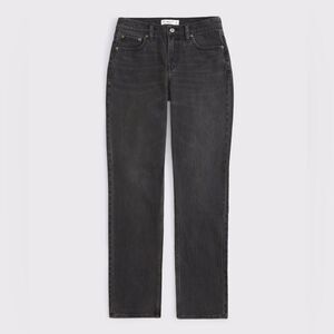 Abercrombie & Fitch Curve Love Mid Rise 90s Straight Jean - Black | Size 26 (2S)
